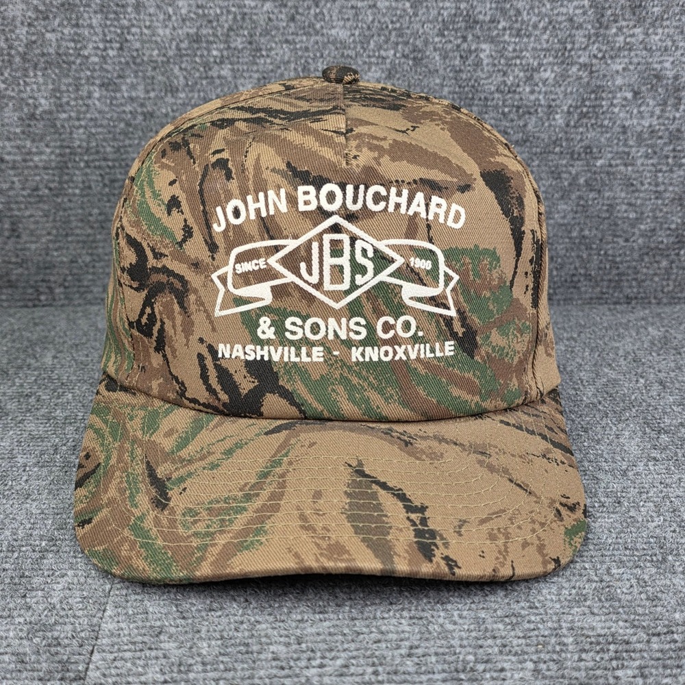 John Bouchard Hat‎ Cap Mens Snapback Brown Camo Hunt Fish Hike Camp Outdoors